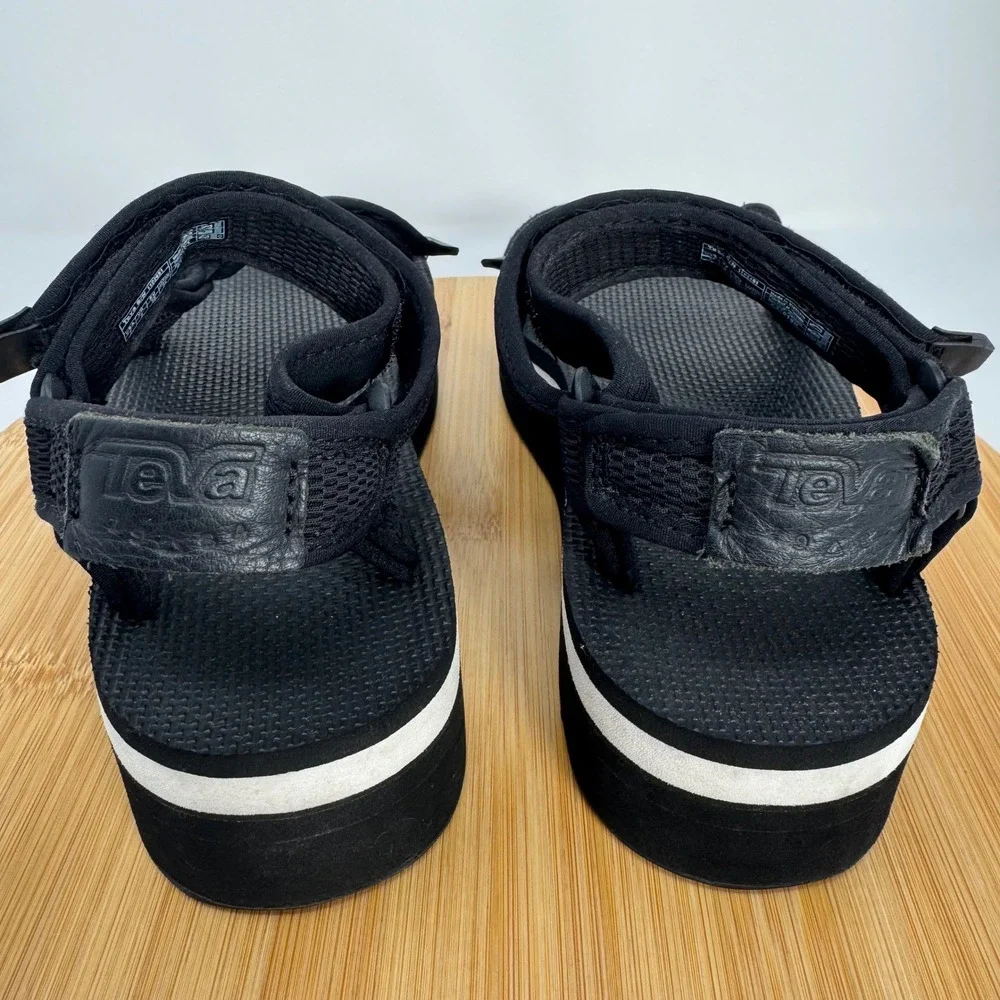 Teva Flatform Universal Mesh Print Black Platform Sandals 1102451 Womens 7 - Picture 5 of 11